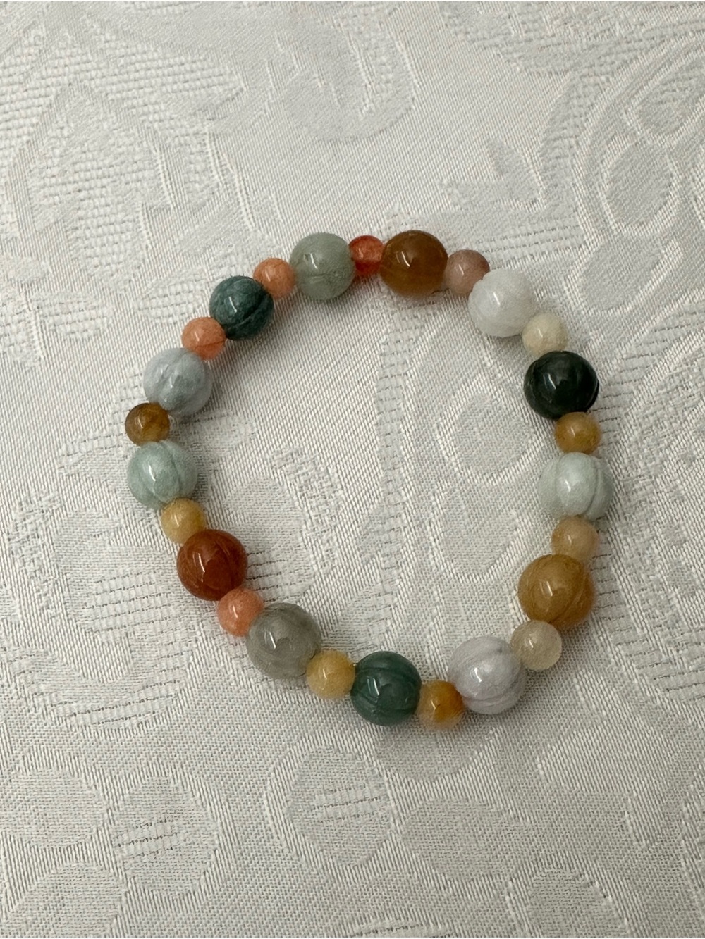 Grade A Burmese Jade Pumpkin Bracelet